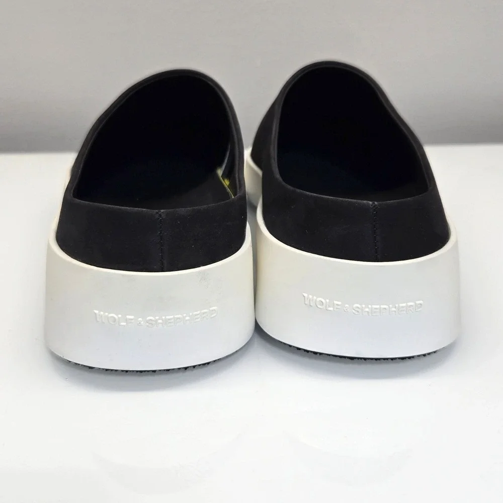 Wolf & Shepherd Cruise Mule‎ Men 13 Black Nubuck Slip On Comfort Shoes Luxury